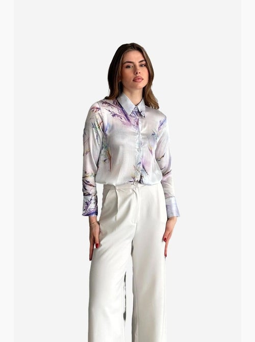 Camisa abotoada com estampado abstrato texturizado my fashion - Kiabi Camisa abotoada com estampado abstrato texturizado my fashion - Kiabi