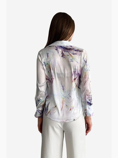 Camisa abotoada com estampado abstrato texturizado my fashion - Kiabi Camisa abotoada com estampado abstrato texturizado my fashion - Kiabi