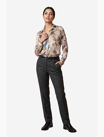 Camisa abotoada com estampado floral my fashion