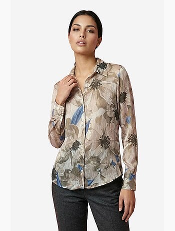 Camisa abotoada com estampado floral my fashion