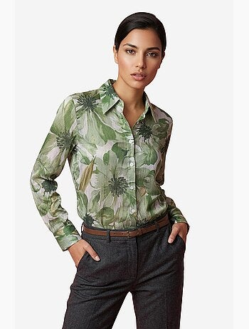 Camisa abotoada com estampado floral my fashion
