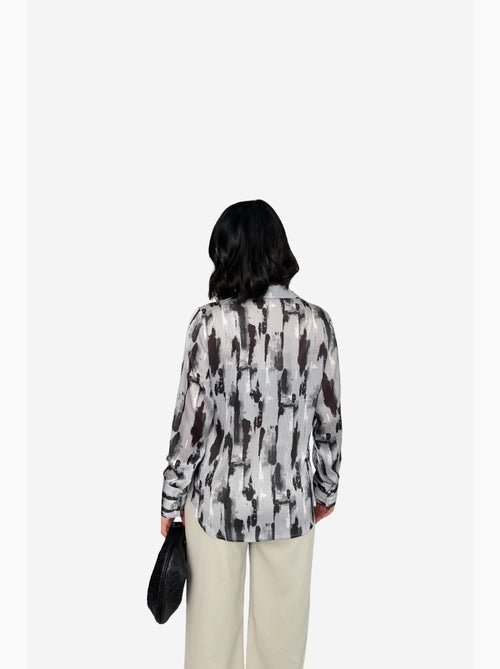 Camisa abotoada de manga comprida com estampado abstrato my fashion - Kiabi Camisa abotoada de manga comprida com estampado abstrato my fashion - Kiabi