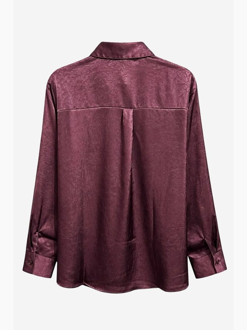 Camisa abotoada em cetim tecido de corte regular mixray - Kiabi