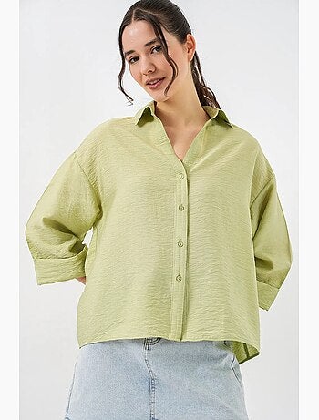 Camisa abotoada em tecido texturizado bdart