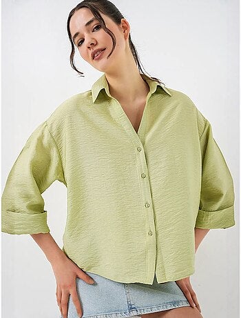 Camisa abotoada em tecido texturizado bdart
