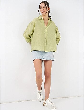 Camisa abotoada em tecido texturizado bdart