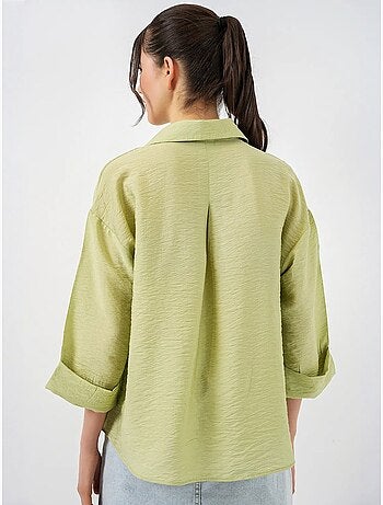Camisa abotoada em tecido texturizado bdart