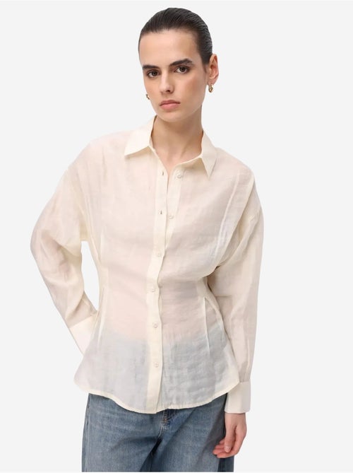 Camisa abotoada texturada justa mixray - Kiabi Camisa abotoada texturada justa mixray - Kiabi