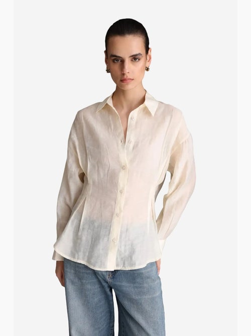Camisa abotoada texturada justa mixray - Kiabi Camisa abotoada texturada justa mixray - Kiabi