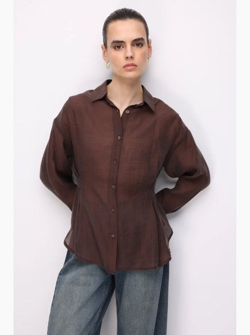 Camisa abotoada texturada justa mixray - Kiabi