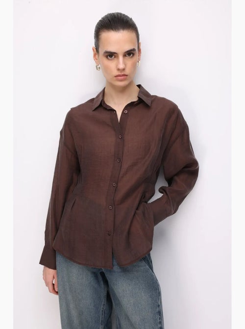 Camisa abotoada texturada justa mixray - Kiabi