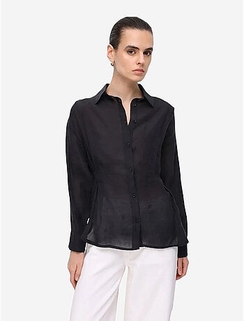Camisa abotoada texturada justa mixray