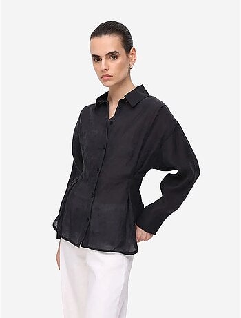 Camisa abotoada texturada justa mixray