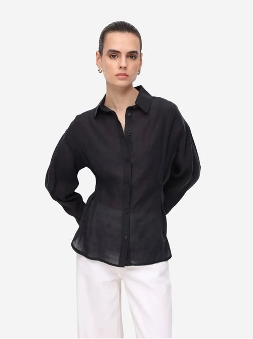 Camisa abotoada texturada justa mixray - Kiabi Camisa abotoada texturada justa mixray - Kiabi