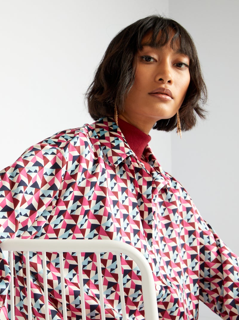 Camisa acetinada BEGE - Kiabi