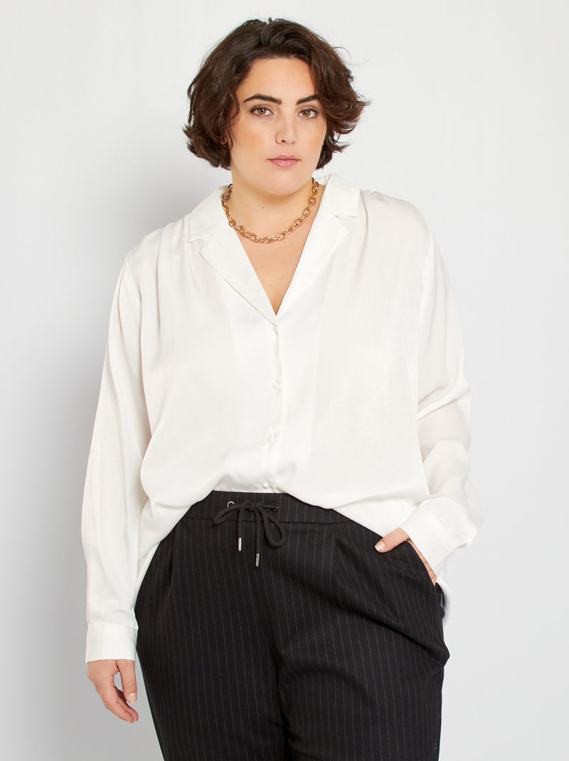 Camisa acetinada Branco - Kiabi
