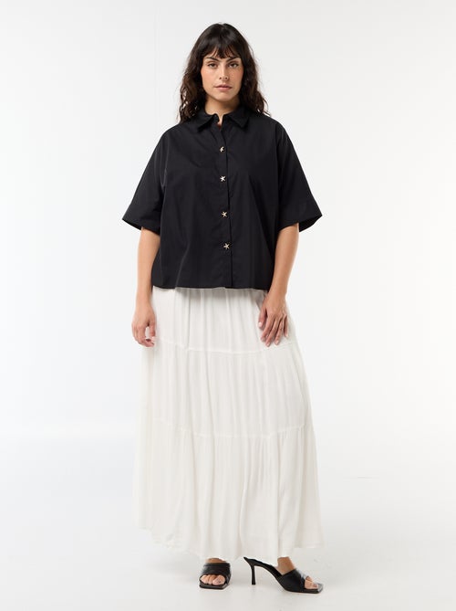 Camisa acetinada com botões estrela-do-mar - Kiabi