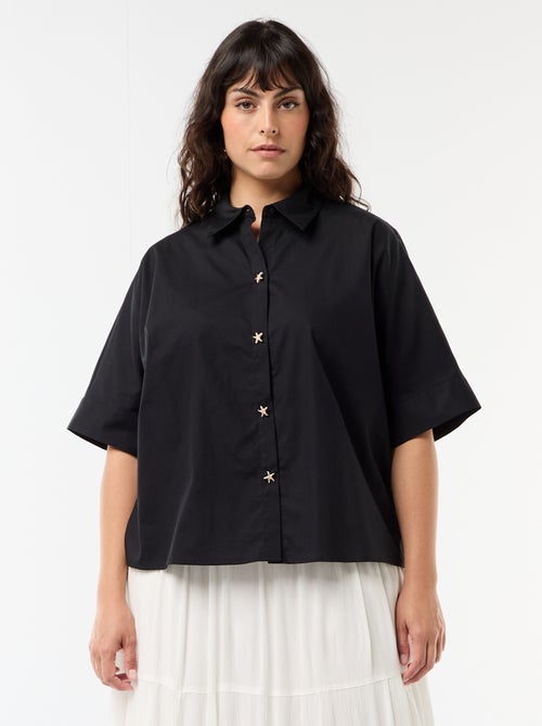 Camisa acetinada com botões estrela-do-mar - Kiabi