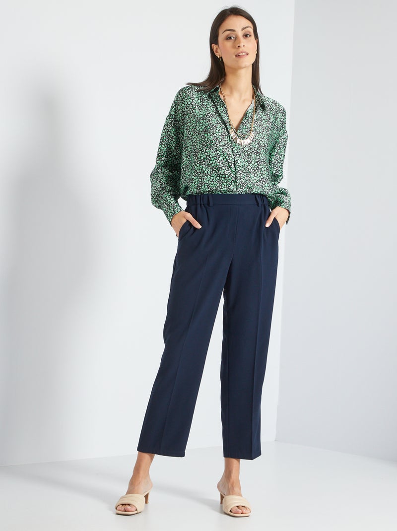 Camisa acetinada com estampado 'leopardo' PRETO - Kiabi