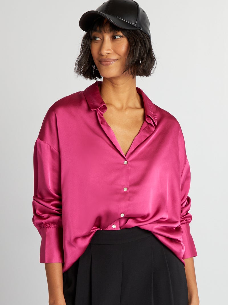 Camisa acetinada ROSA - Kiabi