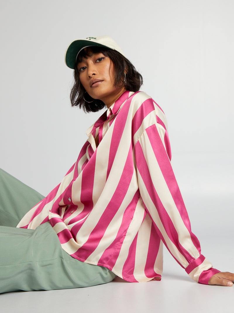 Camisa acetinada ROSA - Kiabi