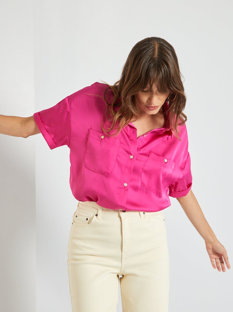 Camisa acetinada ROSA - Kiabi