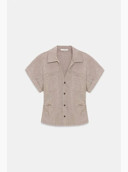 Camisa ajustada texturizada de manga curta dilvin - Kiabi Camisa ajustada texturizada de manga curta dilvin - Kiabi