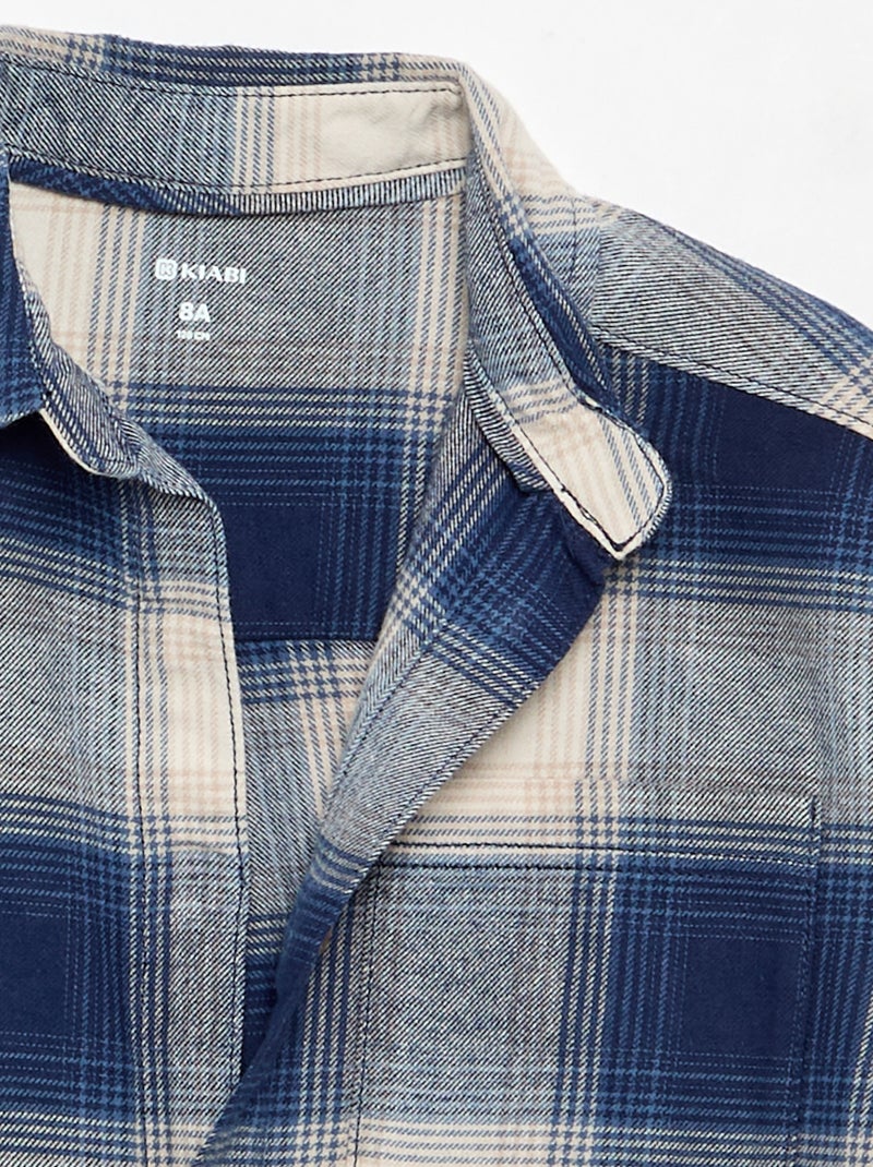 Camisa aos quadrados - coleção fácil de vestir Azul - Kiabi