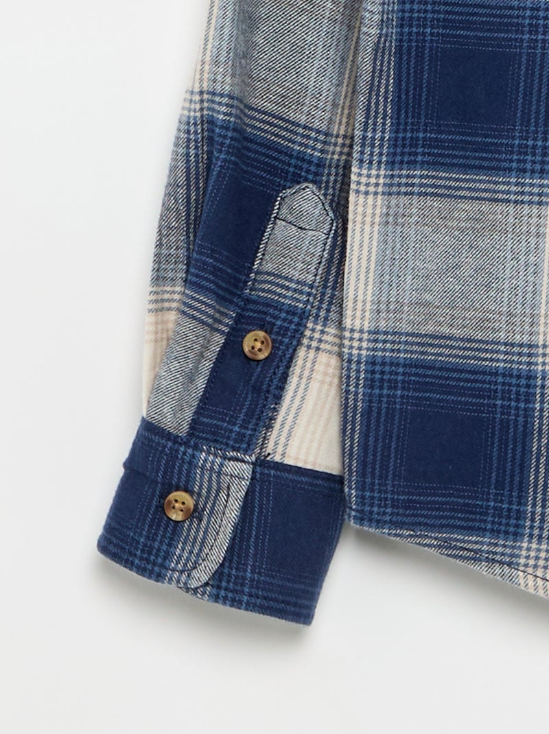 Camisa aos quadrados - coleção fácil de vestir Azul - Kiabi