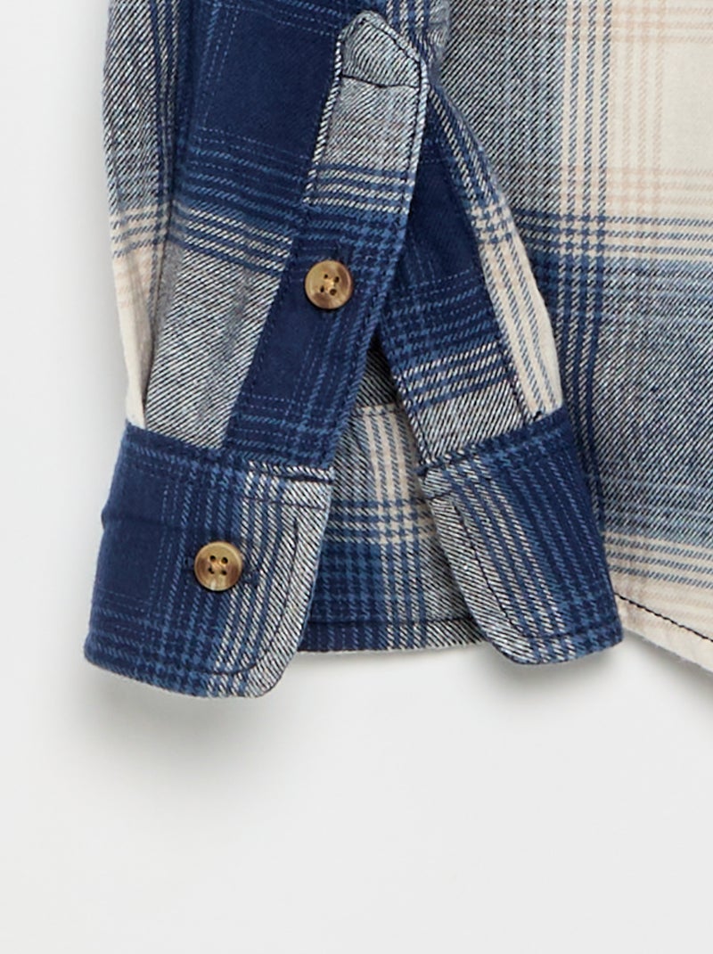 Camisa aos quadrados - coleção fácil de vestir Azul - Kiabi