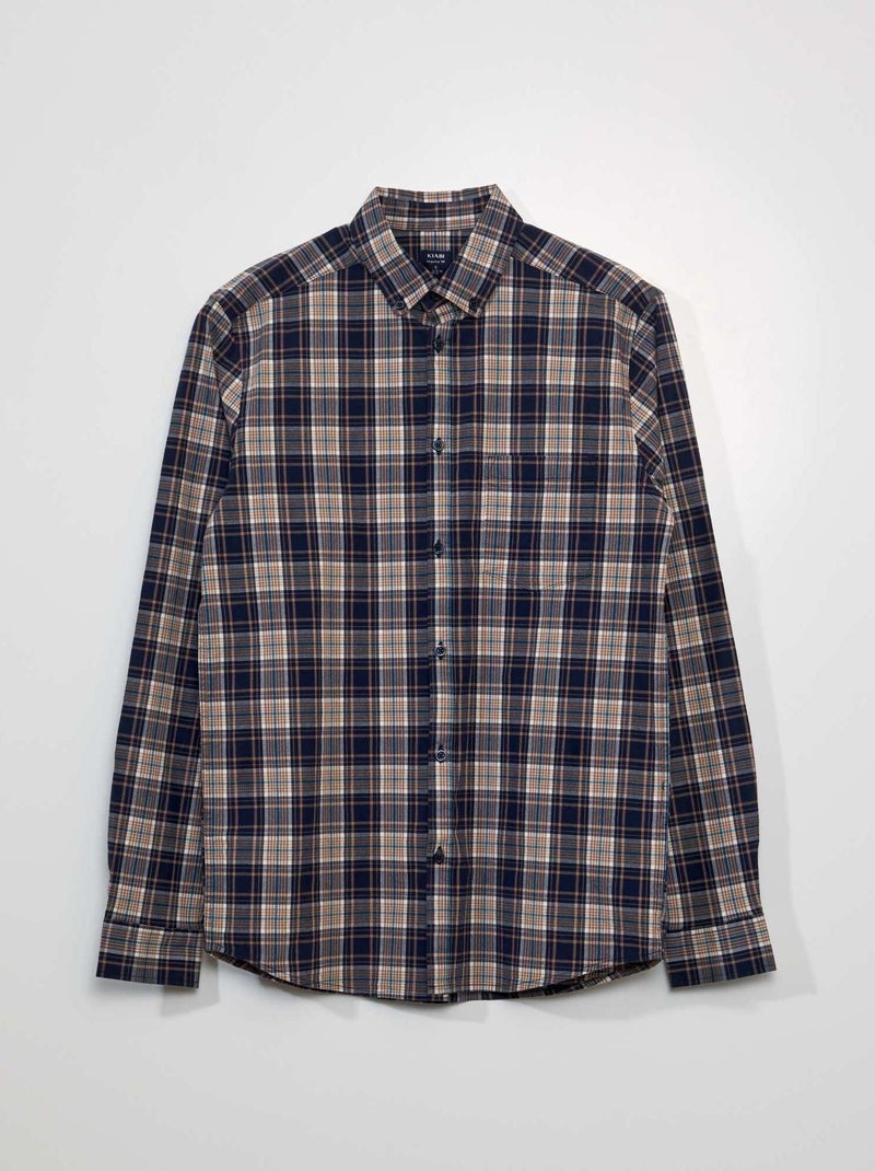 Camisa aos quadrados AZUL - Kiabi
