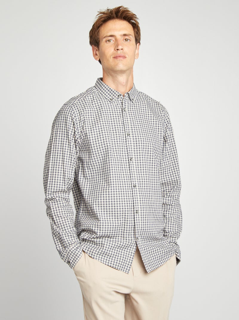 Camisa aos quadrados AZUL - Kiabi