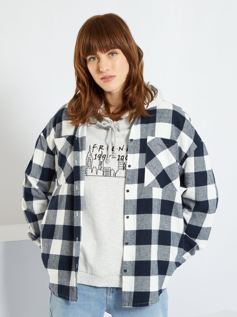 Camisa aos quadrados AZUL - Kiabi