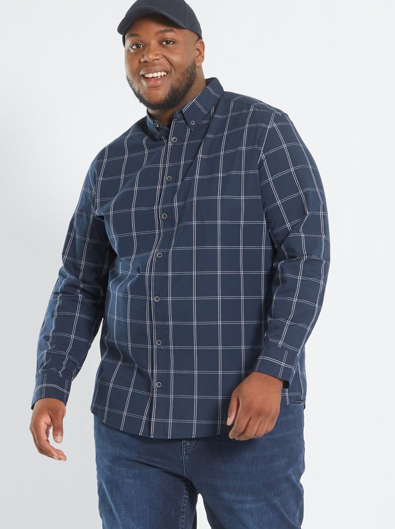 Camisa aos quadrados AZUL - Kiabi