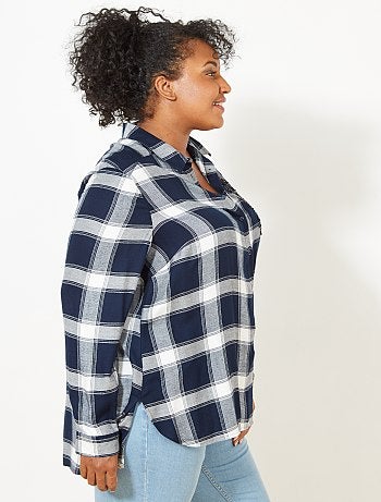 Camisa aos quadrados bordada - Kiabi