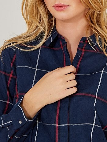 Camisa aos quadrados colorida - Kiabi