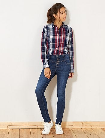 Camisa aos quadrados colorida - Kiabi