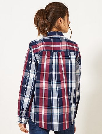 Camisa aos quadrados colorida - Kiabi