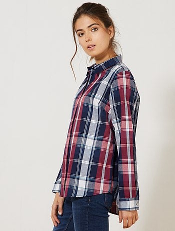 Camisa aos quadrados colorida - Kiabi