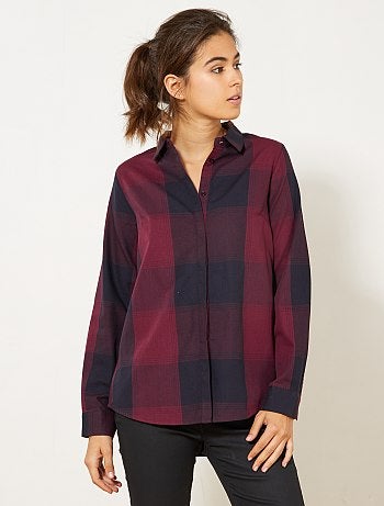 Camisa aos quadrados colorida - Kiabi