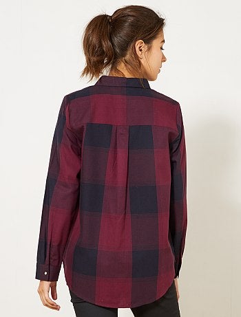 Camisa aos quadrados colorida - Kiabi