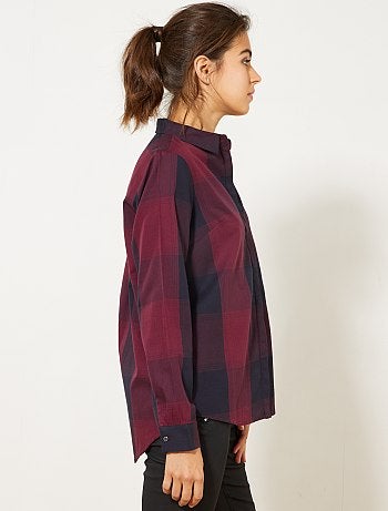 Camisa aos quadrados colorida - Kiabi