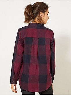Camisa aos quadrados colorida - Kiabi