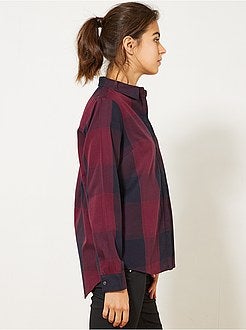 Camisa aos quadrados colorida - Kiabi