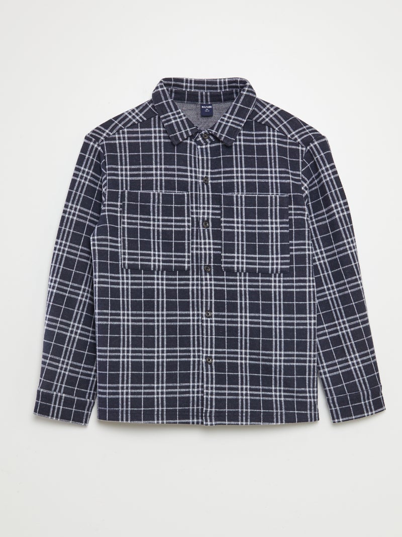 Camisa aos quadrados de flanela AZUL - Kiabi