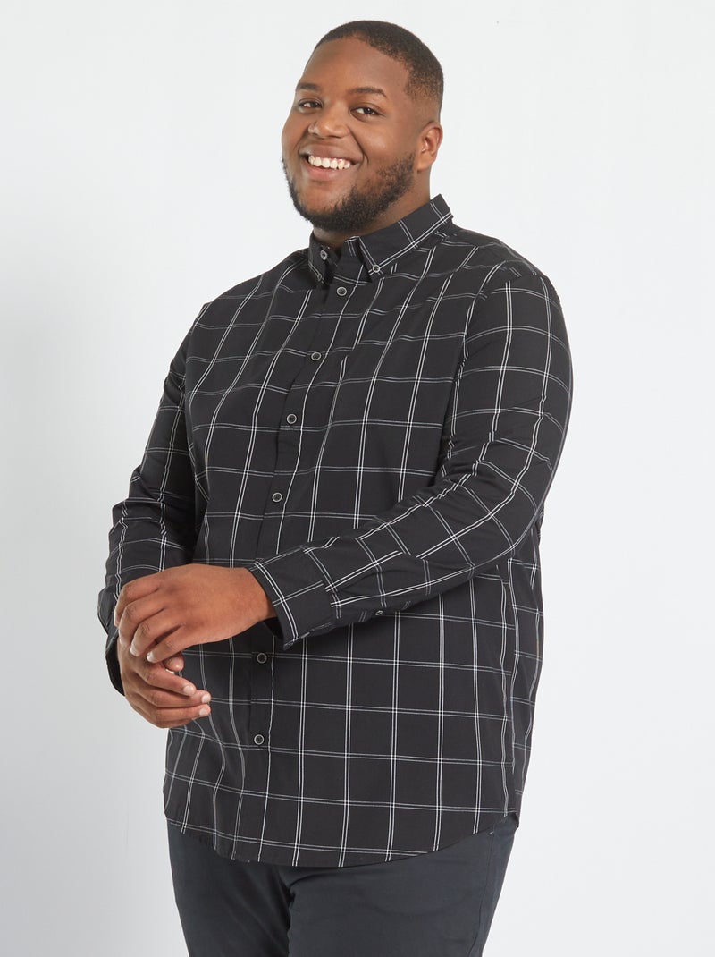 Camisa aos quadrados PRETO - Kiabi