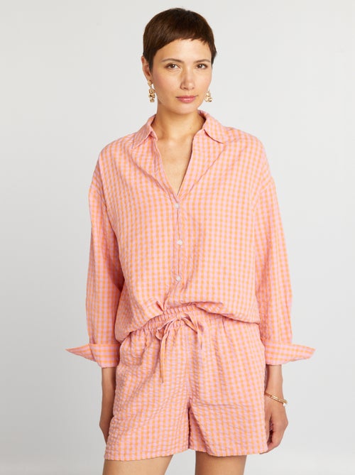 Camisa aos quadrados vichy - Kiabi