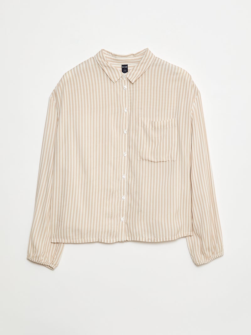 Camisa às riscas - So Easy Bege - Kiabi