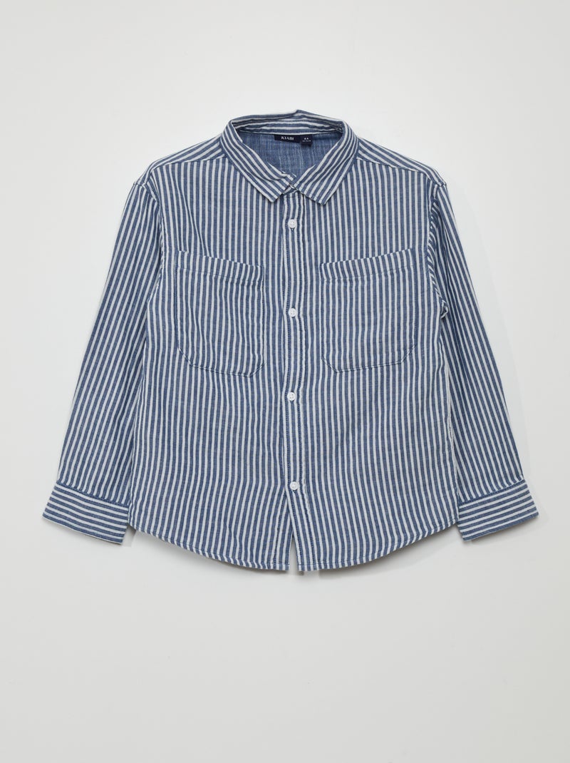 Camisa às riscas AZUL - Kiabi
