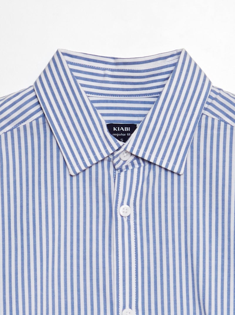 Camisa às riscas AZUL - Kiabi
